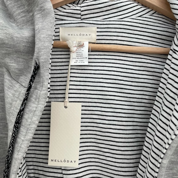 MELLODAY CONTRASTING SOFT HOODIE JACKET - Picture 3 of 6